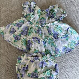 Janie & Jack Floral Baby Dress and Bloomers 0-3 months